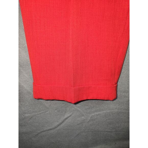 J. Vital Men's Pleated Front Pants 4X (46-48) Cuff Wide Leg Red - NWT - Picture 2 of 9
